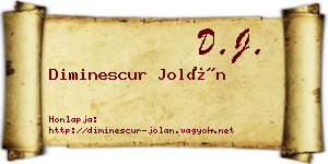 Diminescur Jolán névjegykártya