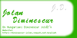 jolan diminescur business card